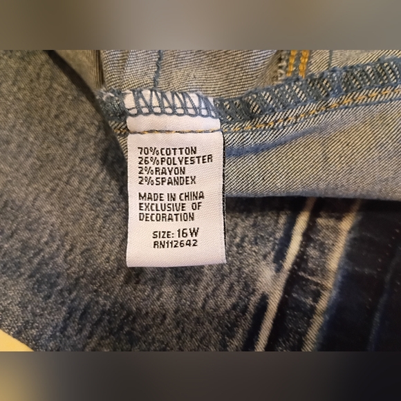 Blue Savvy Women's Distressed Straight Leg Jeans Sz 16W - Picture 7 of 7